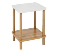 Table d'appoint 1 étagère plateau effet pierre Côme