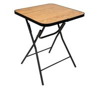 5 five simply smart 5five - Table Pliante Renforcée Effet Bois Naturel - Forme Carrée - 4 Places - Résistant - Repose-Pieds - Système de Blocage - L.60 x H.75 cm - Cuisine