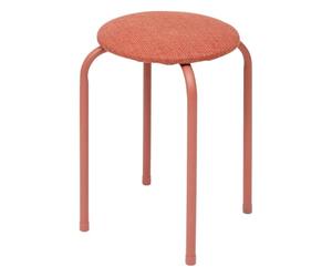 5 five simply smart 5Five - Tabouret Flexy+ Rose en Métal et Tissu Chiné - 38x38x46cm - Assise de Cuisine ou Salon, Mobilier Maison, Siège D’appoint et Décoration