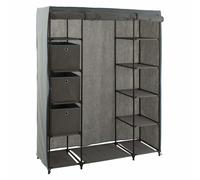 5 five simply smart - Armoire avec 3 boxes tissu gris anthracite