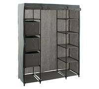 5 five simply smart Armoire penderie 3 boîtes Tissu Gris Anthracite