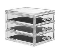 Boite à bijoux 3 tiroirs - 15,3 x 12,1 x 10,7 cm - Polystyrène transparent Transparent G