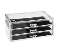 Boite à bijoux 3 tiroirs - 23,8 x 15,3 x 10,8 cm - Polystyrène transparent Transparent G