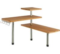 5 five simply smart - Étagère d'angle 3 niveaux bambou inox