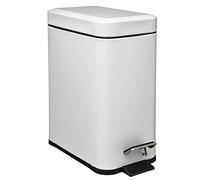 Poubelle rectangle - 5 L - Inox - Blanc Blanc