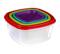5 five simply smart Maison futée - Boites de conservation carrées colorées - Lot de 4