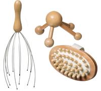 5 Five Simply Smart Massage-Set 3-tlg., Kopfmassage, Rückenmassage, Holz, 174600