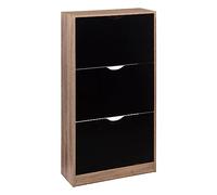 5 five simply smart Meuble range-chaussures 3 tiroirs noir effet chêne