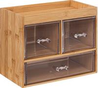5 five simply smart - Organizerbox mit 3 transparenten schubladen "selena" bambus