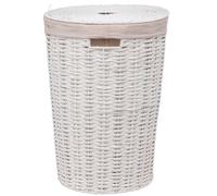 5 five simply smart - Panier à linge rond 40l "vannerie" blanc