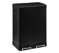 Poubelle de tri à pédale - 2 x 30L - Noir - H 67 cm Noir