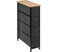 5 five simply smart - Rangement 4 tiroirs tissu gris anthracite