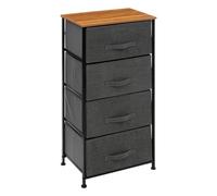 5 five simply smart Rangement roulettes 4 tiroirs Tissu Gris Anthracite