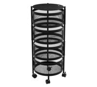 5 five simply smart - Resserre de Cuisine 4 Paniers rotatifs sur Roues en Métal Noir H 76 cm FIVE-181832
