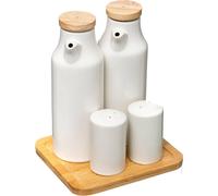 5 five simply smart - Set huile vinaigre poivre céramique "seramik" blanc