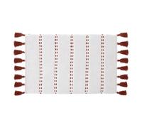 5 five simply smart - Tapis de Salle de Bain en Coton avec Pompons 50 x 75 cm FIVE-174631E Blanc/Terre