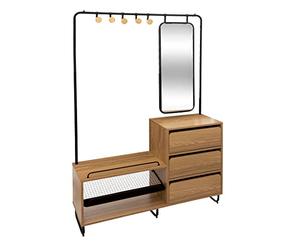 5 five simply smart Vestiaire penderie Bois 3 tiroirs Miroir Filo