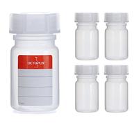 5 flacons à col large de 50 ml en PEPD avec fermeture à vis, flacons à produits chimiques vides, bidons de laboratoire avec couvercle comme récipient de stockage pour laboratoire, cuisine ou loisirs