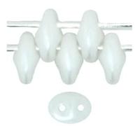 5 g Matubo Superduo 2 hole czech perles en verre pressé, 2,5 x 5 mm, blanc pastel (Matubo Superduo 2 trous tchèques perles de verre blanc)