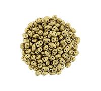 5 g Matubo Superduo 2-hole czech pressed glass beads, 2.5 x 5 mm matte metallic flax (Perles de verre pressé tchèque matubo Superduo à 2 trous Golden Matt Metallic)