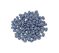 5 g Matubo Superduo 2-hole czech pressed glass beads, 2.5 x 5 mm matte opaque blue nebula (Perles de verre pressé tchèque matubo Superduo à 2 trous Nébuleuse opaque bleue mat)