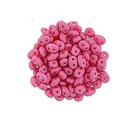 5 g Matubo Superduo 2-hole czech pressed glass beads, 2.5 x 5 mm neon silk raspberry (Perles de verre pressé tchèque matubo Superduo à 2 trous Violet néon rose)