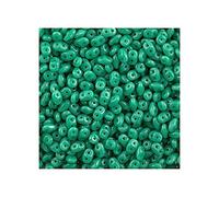 5 g Matubo Superduo 2-hole czech pressed glass beads, 2.5 x 5 mm opaque Turquoise (Perles de verre pressé tchèque matubo Superduo à 2 trous Turquoise opaque)