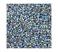 5 g Miyuki Delica Rocailles Seed Beads, 11/0 (1.6 mm) Matte Black AB (Miyuki Delica Rocailles Perles de graines Rocailles Noir mat)