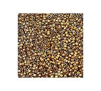 5 g Miyuki Delica Rocailles Seed Beads, 11/0 (1.6 mm) Metallic Lt. Bronze (Miyuki Delica Rocailles Perles de graines Rocailles Bronze léger)