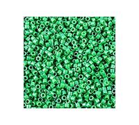 5 g Miyuki Delica Rocailles Seed Beads, 11/0 (1.6 mm) Opaque Green Dyed (Miyuki Delica Rocailles Perles de graines Rocailles Vert opaque)