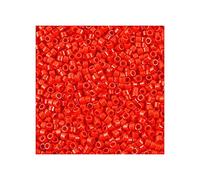5 g Miyuki Delica Rocailles Seed Beads, 11/0 (1.6 mm) Opaque Red (Miyuki Delica Rocailles Perles de graines Rocailles Rouge opaque)
