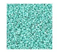 5 g Miyuki Delica Rocailles Seed Beads, 11/0 (1.6 mm) Opaque Turquoise AB (Miyuki Delica Rocailles Perles de graines Rocailles Turquoise opaque AB)
