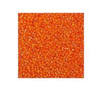 5 g Miyuki Delica Rocailles Seed Beads, 11/0 (1.6 mm) Orange Inside Dyed White AB (Miyuki Delica Rocailles Perles de graines Rocailles Blanc orange ab)