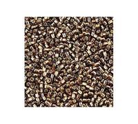 5 g Miyuki Delica Rocailles Seed Beads, 11/0 (1.6 mm) Silver Lined Brown (Miyuki Delica Rocailles Perles de graines Rocailles Argent brun)