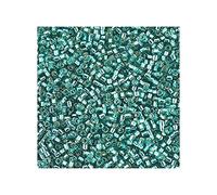5 g Miyuki Delica Rocailles Seed Beads, 11/0 (1.6 mm) Silver Lined Caribbean Teal (Miyuki Delica Rocailles Perles de graines Rocailles Argent bleu)