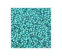 5 g Miyuki Delica Rocailles Seed Beads, 11/0 (1.6 mm) Teal Inside Dyed White (Miyuki Delica Rocailles Perles de graines Rocailles Vert blanc)
