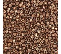 5 g Miyuki DELICA Seed Beads Rocailles, Size 11/0, Duracoat Galvanized Light Champagne (# DB2504), Japan, Glass