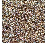 5 g Miyuki DELICA Seed Beads Rocailles, Size 11/0, Inside Dyed Root Beer Amber Ab (# DB0087), Japan, Glass