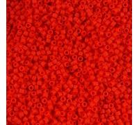 5 g Miyuki DELICA Seed Beads Rocailles, size 11/0, Matte Opaque Coral (# DB0757), Japan, Glass