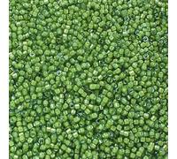 5 g Miyuki DELICA Seed Beads Rocailles, Size 11/0, White Lined Lt Green Ab (# DB1786), Japan, Glass