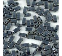 5 g Miyuki Half Tila Japaneese Glass Beads 2-hole 5 x 2.3 mm Metallic Hematite 464