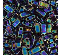 5 g Miyuki Half Tila Japaneese Glass Beads 2-hole 5 x 2.3 mm Metallic Rainbow Iris 455