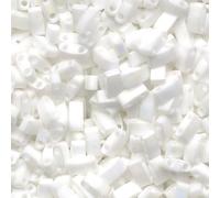 5 g Miyuki Half Tila Japaneese Glass Beads 2-hole 5 x 2.3 mm Opaque White 402