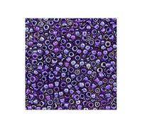 5 g TOHO Round Seed Beads Rocailles, size 15/0, Inside Color Rainbow Rosaline Opaque Purple Lined (# 928), Japan, Glass