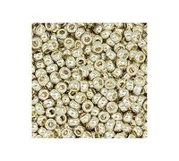 5 g TOHO Round Seed Beads Rocailles, size 15/0, Permanent Finish Galvanized Aluminum (# PF558), Japan, Glass