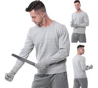 5 Gilet Anti Couteau,Gilet Anti-Coupures Et Anti-Coups, T-Shirt À Manches Longues Anti-Morsure,Anti-Déchirure Et Anti-Coup,Utilisé Pour Protéger La Sécurité Personnelle,Gilets De Sécurité Light gray,M