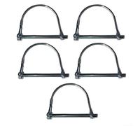 5 goupilles de verrouillage avec verrou à ressort, mécanisme de pliage tubulaire pour un rangement facile, galvanisé pour une utilisation durable en extérieur (6 x 60 cm)