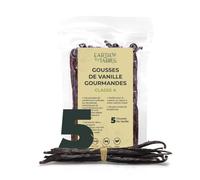 5 Gousse de Vanille Naturelle 13 à 15 cm, Vanilla Gousse Grand Cru, Pour Pâtisserie, Extrait de vanille liquide, Cuisine, 100% Vegan Vanilla Pods, Vanille en poudre 40g