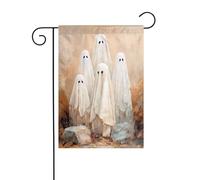 5 grands fantômes vintage esthétiques drapeau de jardin 30 x 45 cm vertical double face ferme vacances décorations extérieures drapeau cour drapeau