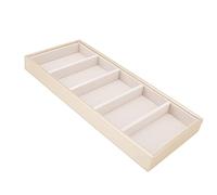 5 Grille étui à Lunettes Support de Comptoir Lunettes de Soleil Présentoir Plateau Présentoir 5 Grade pour 5 Fentes étuis de Rangement de Verres à Pied (Beige)